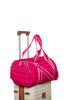 Hot Pink Striped Quilted Duffel Bag - Katydid.com