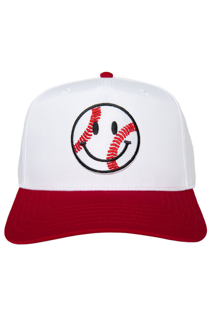 Baseball Happy Face Two-Toned Vintage Hat