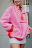 Pink Two-Toned Fleece Pullover Women - Katydid.com