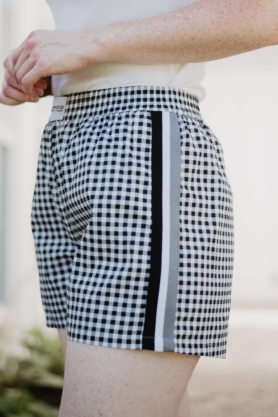 Black Plaid Boxer Shorts | Women's Casual Shorts | Katydid