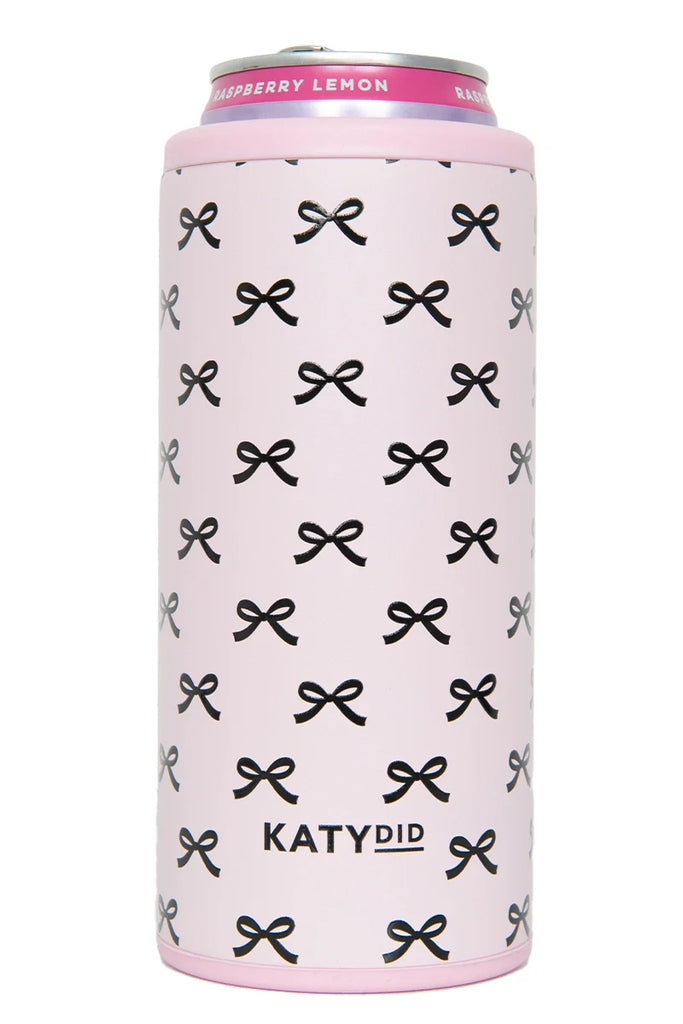 Black & Pink Mini Bows Tall Can Cooler