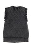Charcoal Garment Washed Quilted Ruffle Sleeve Vests