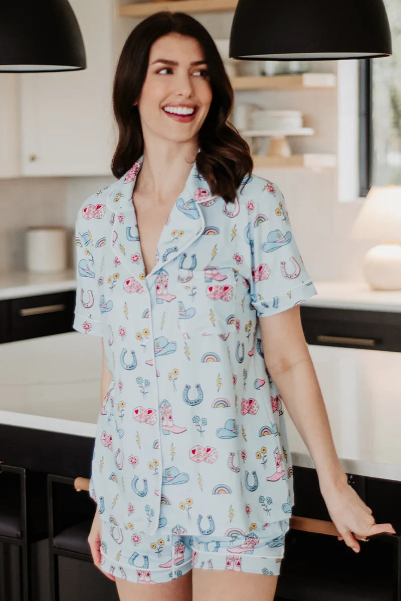 Lucky Cowgirl Short Pajama Set