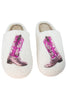 Pink Sequin Kicking Boots Slippers