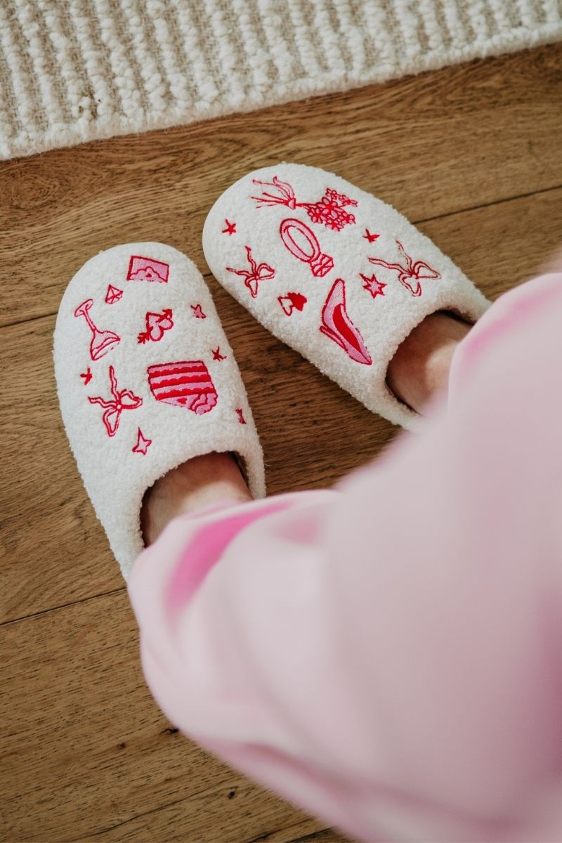 Wedding Doodles Ladies Slippers
