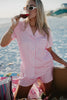 Light Pink Plaid Pajama Set - Katydid.com