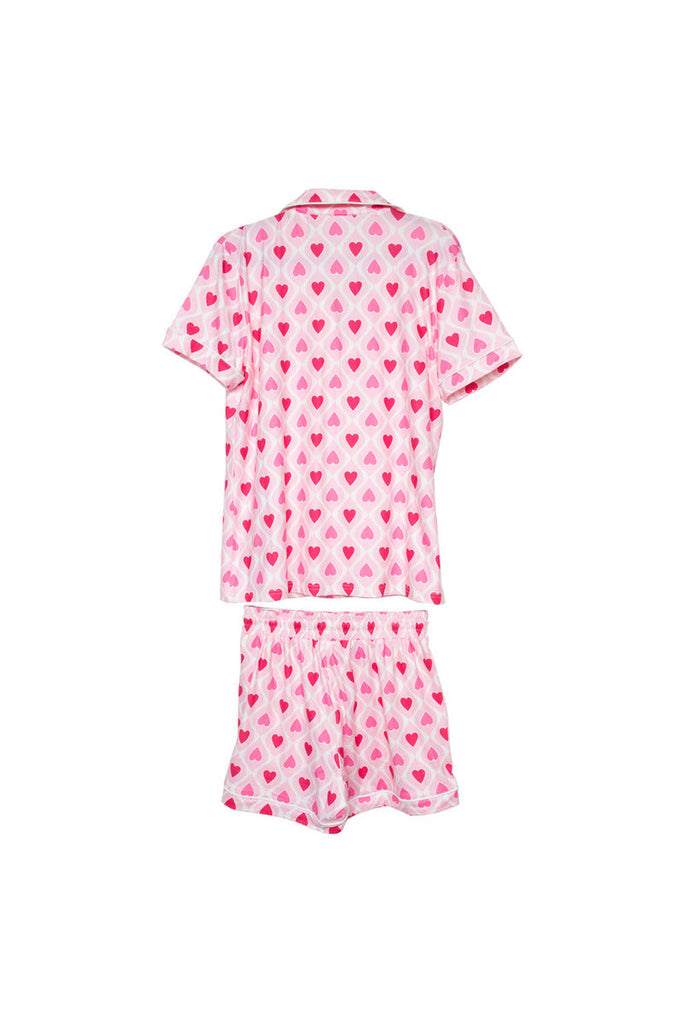 Light and Hot Pink Hearts Design Pajama Set