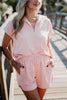 Peach Ladies Scuba Quarter Zip Top and Shorts - Katydid.com