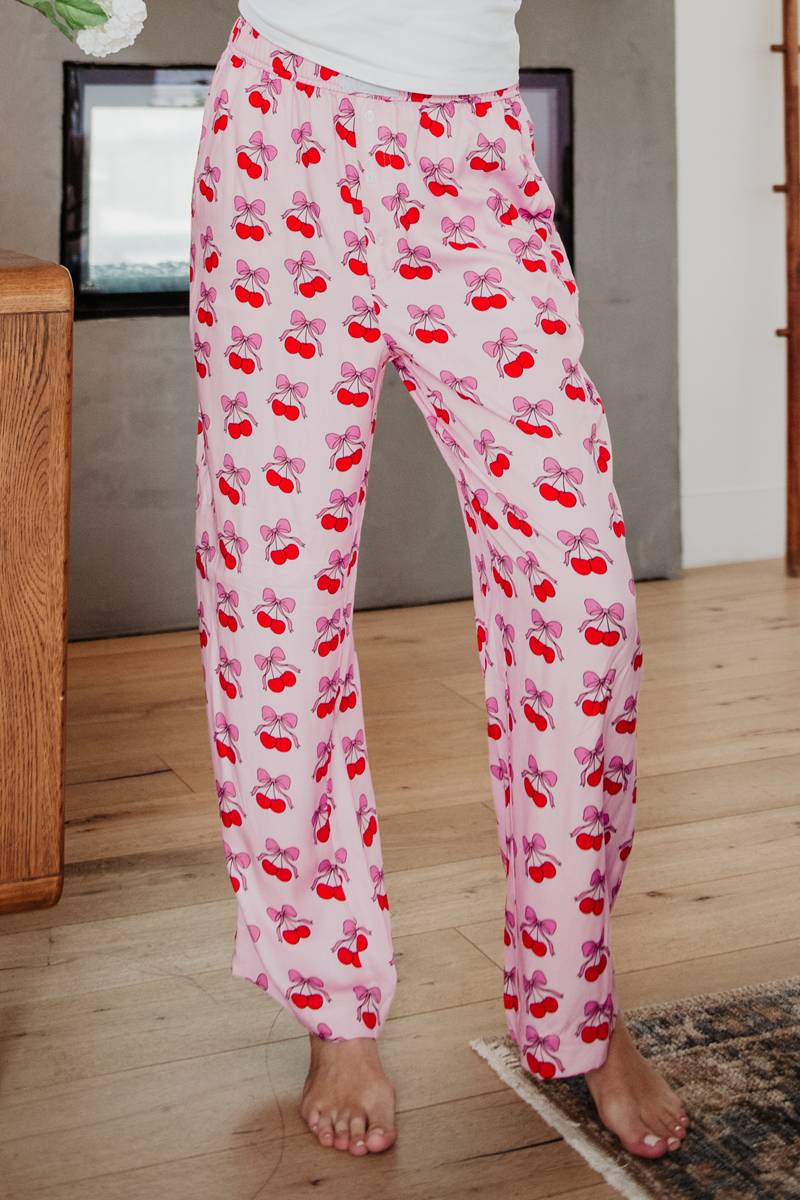 Cherry Bows All Over Boxer Pants - Katydid.com