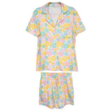 Spring Flowers Pajama Shorts Set