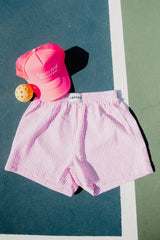 Pink Striped Ladies Boxer Shorts