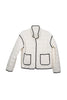 White Quilted Trim Jacket for Women