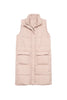 Tan Long Quilted Puffer Vest