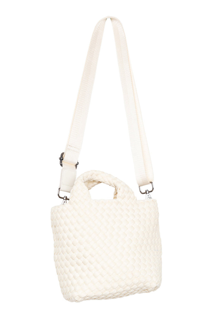 Cream Woven Bucket Tote Bag