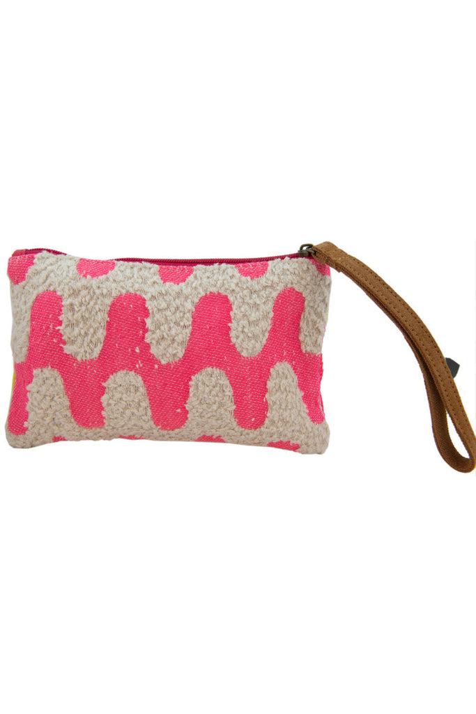 Pink/Yellow/Champagne Beaded Wristlet Wallet