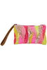 Pink/Yellow/Champagne Beaded Wristlet Wallet