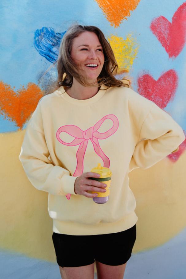 Pink Coquette Bow Graphic Sweatshirt