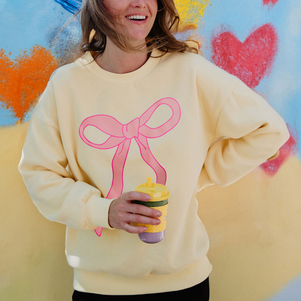 Pink Coquette Bow Graphic Sweatshirt