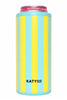 Yellow and Aqua Striped Slim Can Koozie