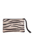 Gray/Black Zebra Hair on Leather Wristlet