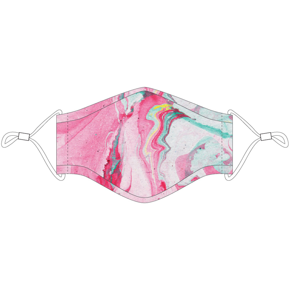 Pink Marble Fashion Face Masks with Lanyard