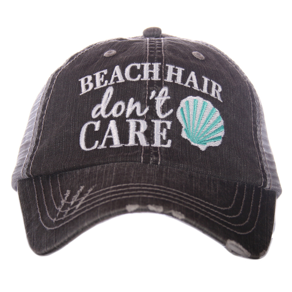 Beach Hair Don't Care Trucker Hat with Shell