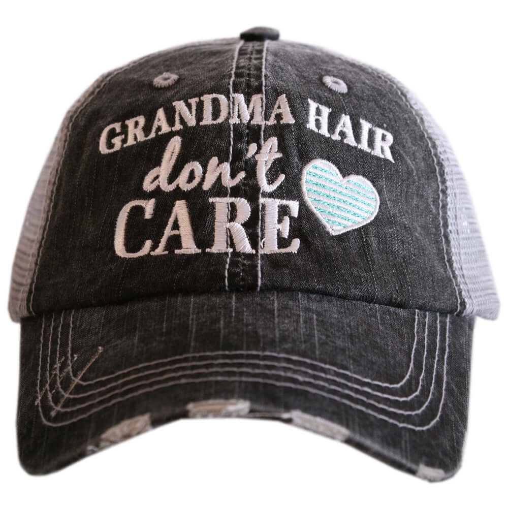 GRANDMA HAIR DON'T CARE TRUCKER HAT