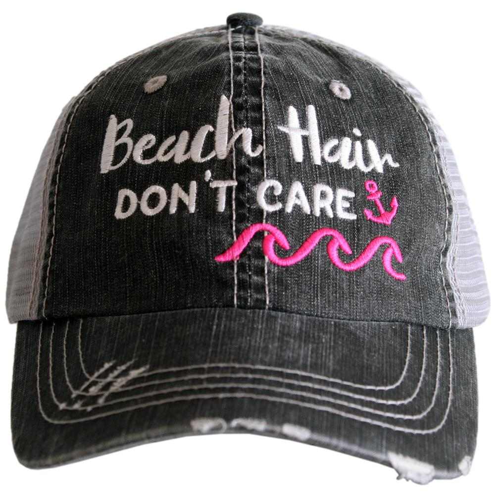 Beach Hair Don't Care WAVES/ANCHOR Trucker Hat - Katydid.com