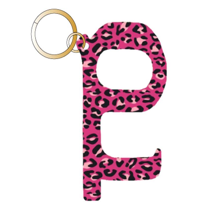 Pink Leopard Hands Free Key Chain
