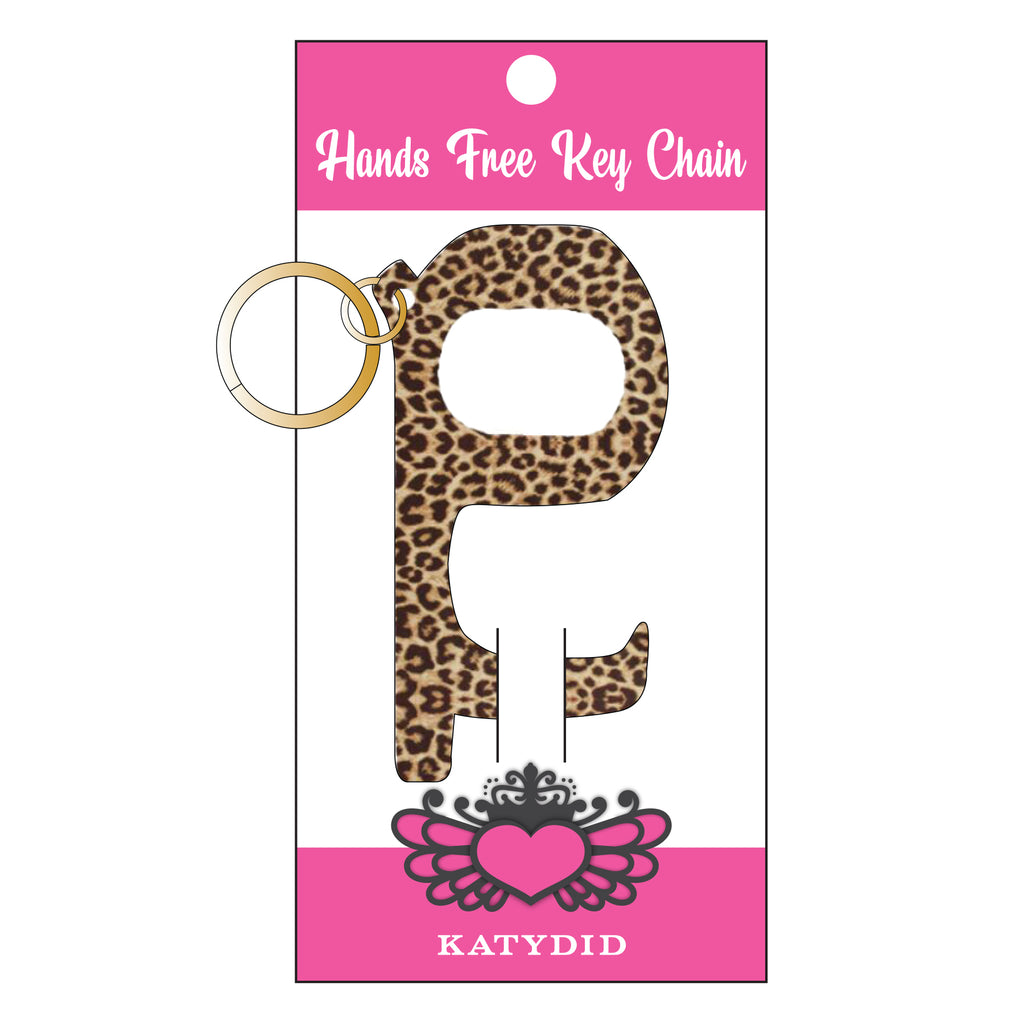 Brown Leopard Hands Free Key Chain
