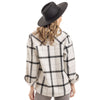 White and Black Plaid Shacket for Women