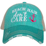Beach Hair Don't Care Trucker Hat with Anchor