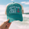 Beach Hair Don't Care Trucker Hat with Anchor