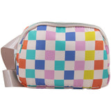 Multicolored Checkered Pattern Fanny Packs for Women