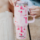 Light Pink Western Boots Coffee Tumbler Cup