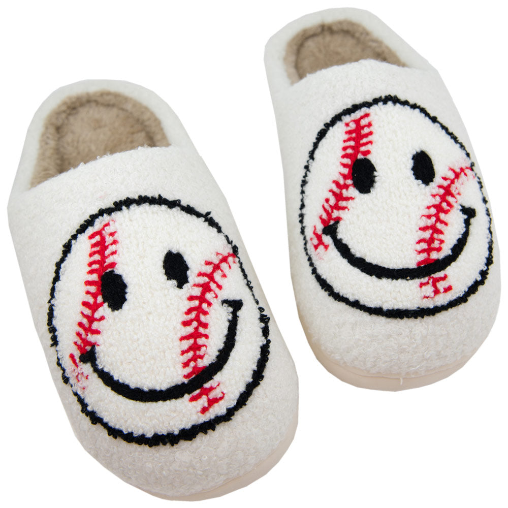 Baseball Happy Face Slippers