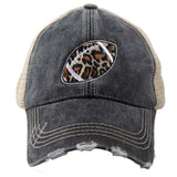 Leopard Print Football Trucker Hat
