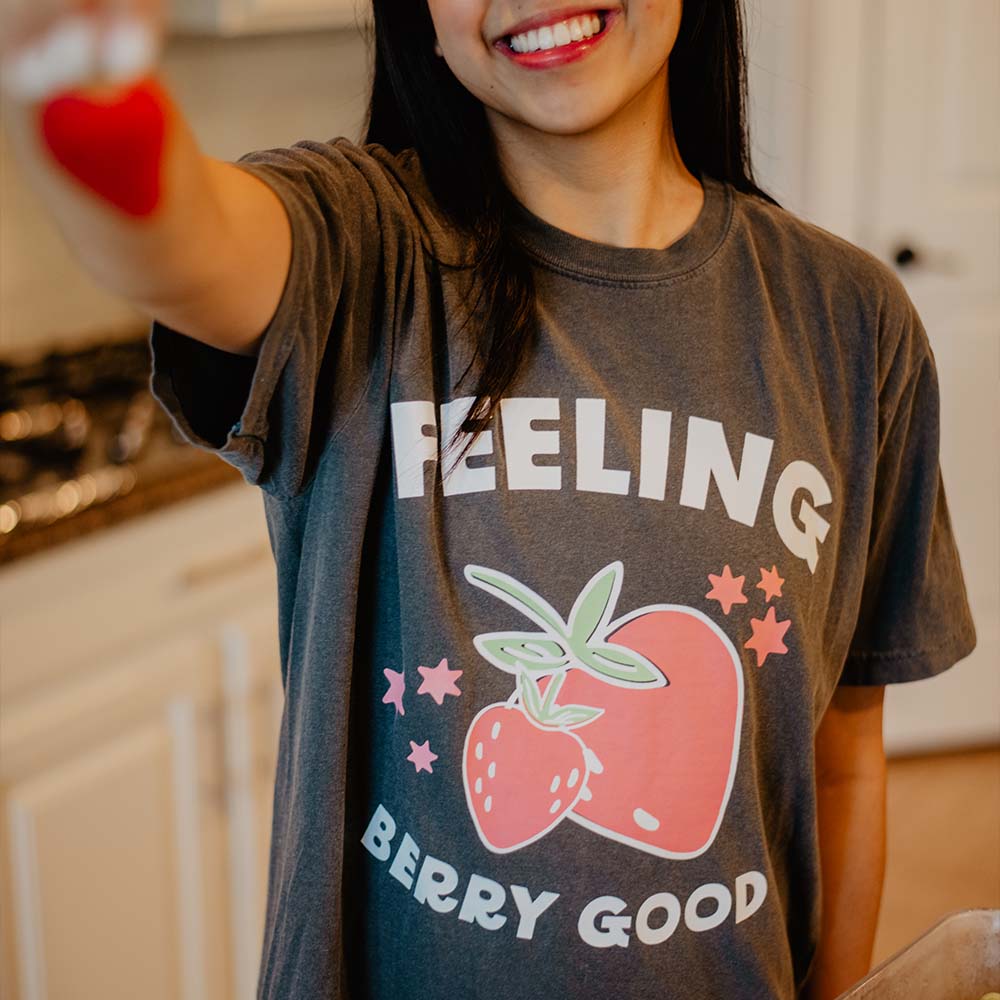 Feeling Berry Good Strawberry Printed Shirt