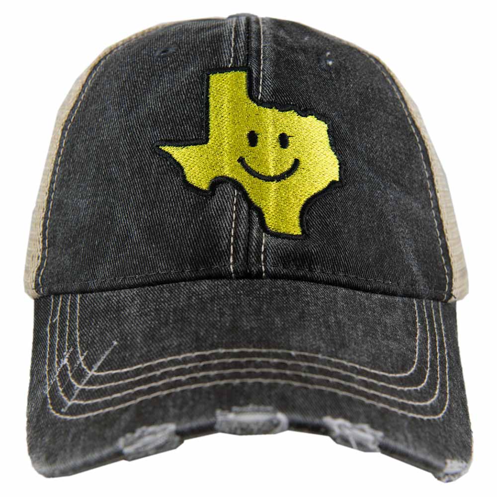 Texas Shaped Happy Face Trucker Hat