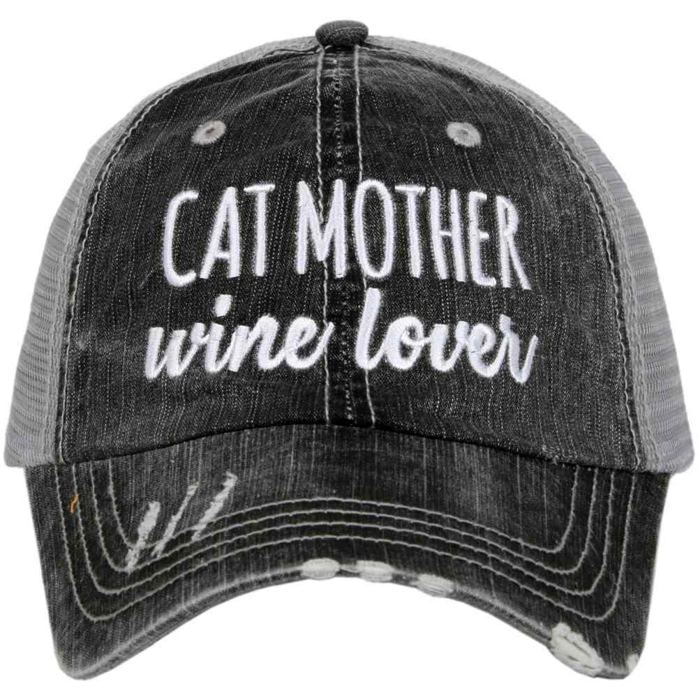 Katydid Cat Mother Wine Lover Trucker Hats - Katydid.com