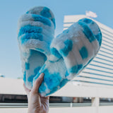 Cotton Candy Faux Fur Slippers