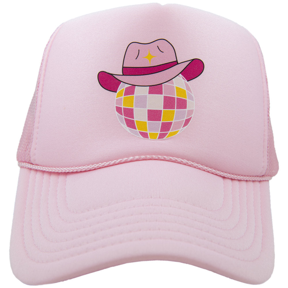 Disco Ball Cowgirl Cute Foam Trucker Hat