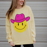 Pink Cowgirl Hat Happy Face Cute Sweatshirt