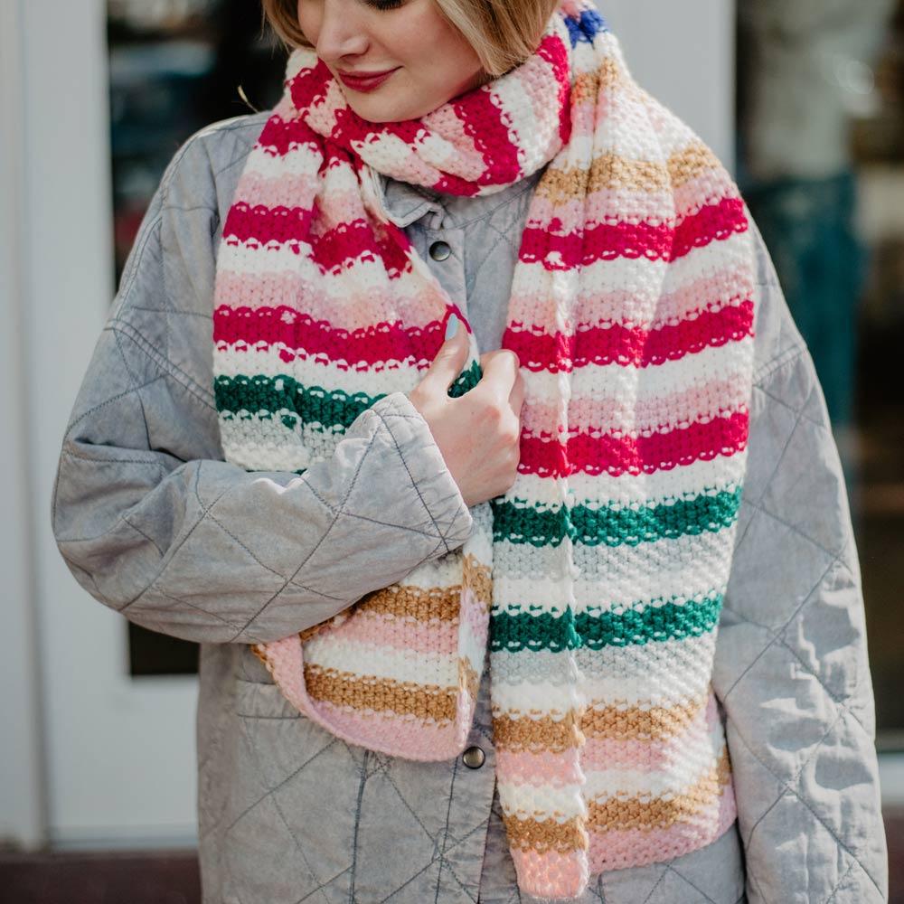 Deep Pastel Stripes Crochet Coverup Sarong