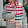 Rainbow Stripes Crochet Knit Scarf