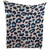 Blue Leopard Knit Throw BLANKET