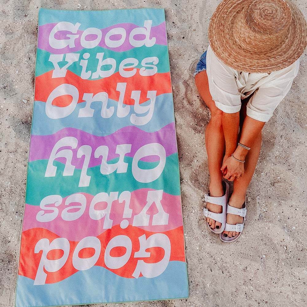Good Vibes Repeat Quick Dry Beach Towel