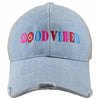 Happy Good Vibes Trucker Denim Hat