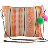 Multicolored Sequined Arrow Small Clutch Bag