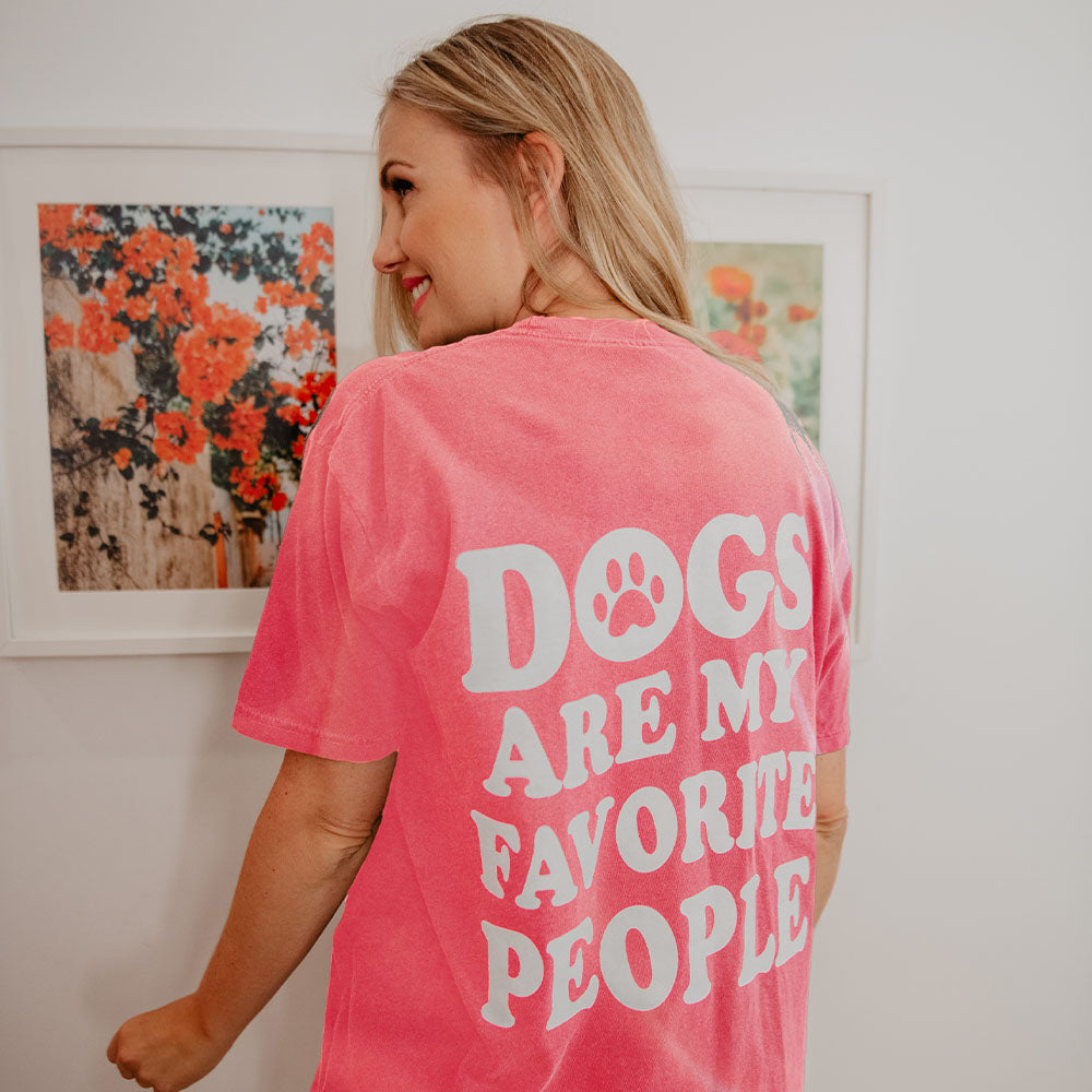 Dogs Are My Favorite People Oversized Print Graphic Tee